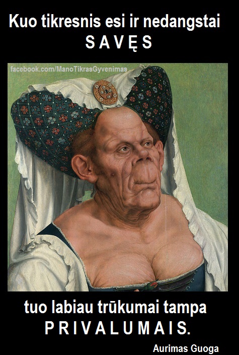 Panaudotas Quentin Matsys paveikslo "Groteskiška sena moteris" (apie 1513 m.) elementas